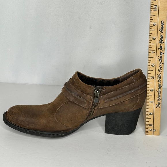 Born Shelby Harness Ankle Bootie Round Toe Brown Leather Western Sz 10 - Picture 4 of 10